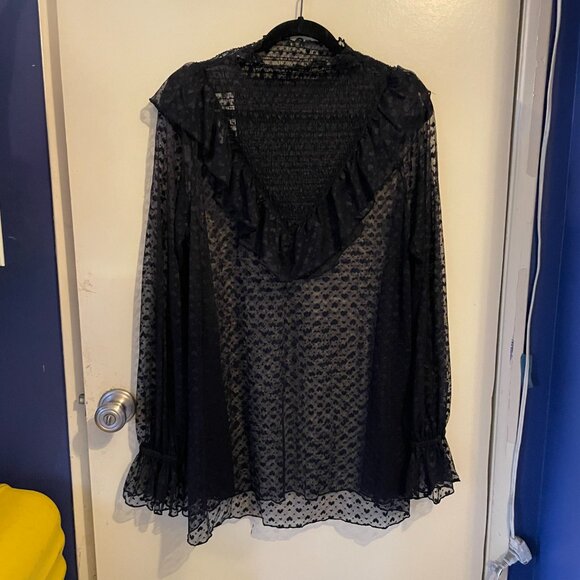 NWT Maeve Long Sleeve Sheer Tunic Shirt - Picture 4 of 8